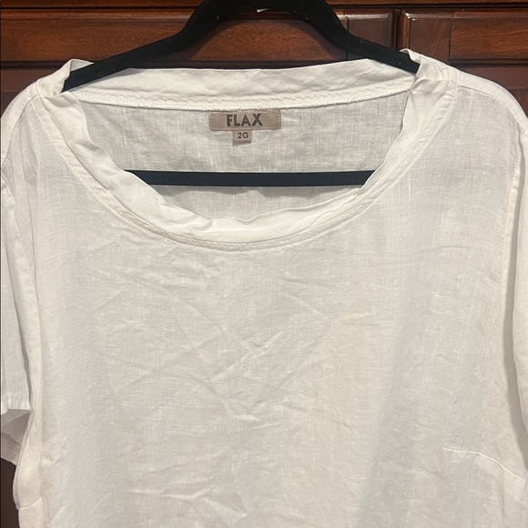 FLAX white linen dress with pockets - Picture 3 of 4